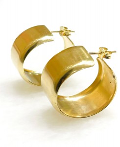 WIDE GOLD PLATED HOOPS